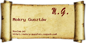Mokry Gusztáv névjegykártya